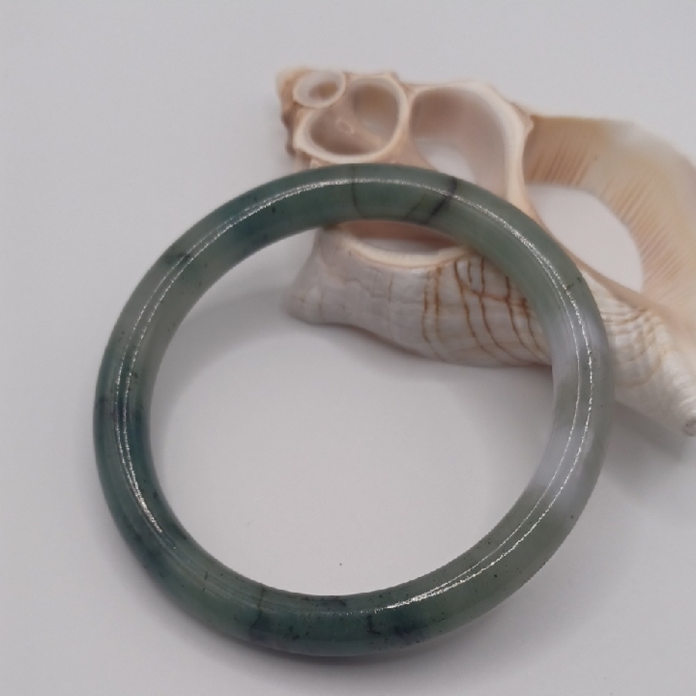 Moss Agate Stone Bangle